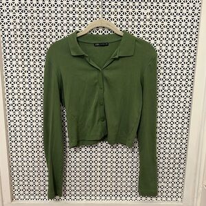 Green Zara Crop